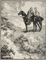 Terwijl ze wachtten op de kleine bosheuvel, illustratie uit 